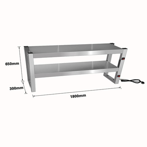 Benchstar FW10L-182 - Heat Lamp Food Warmer, 2 Tier, 1800mm, 10 Lamps - image 2