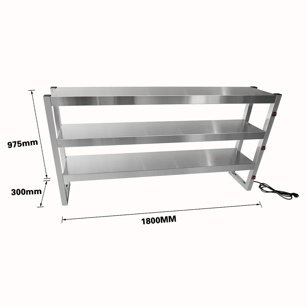 Benchstar FW15L-183 - Heat Lamp Food Warmer, 3 Tier, 1800mm, 15 Lamps - image 2
