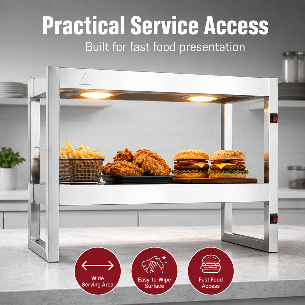 Benchstar FW4L-092 - Heat Lamp Food Warmer, 2 Tier, 900mm, 4 Lamps - image 8
