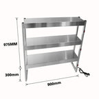 Benchstar FW6L-093 - Heat Lamp Food Warmer, 3 Tier, 900mm, 6 Lamps - image 2