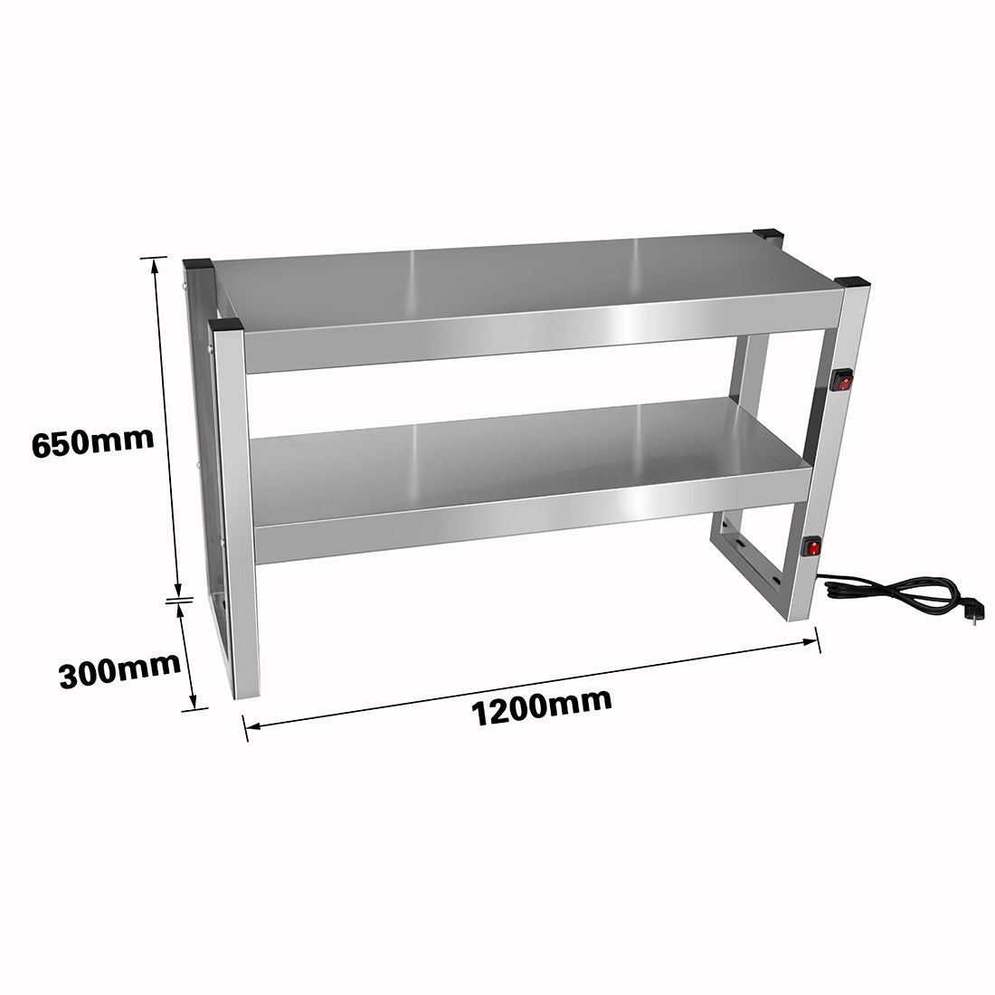 Benchstar FW6L-122 - Heat Lamp Food Warmer, 2 Tier, 1200mm, 6 Lamps - image 2