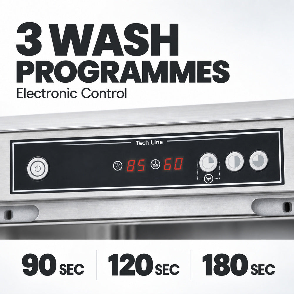 Asber GE-500BDD Tech Line Underbench Dishwasher - electronic control