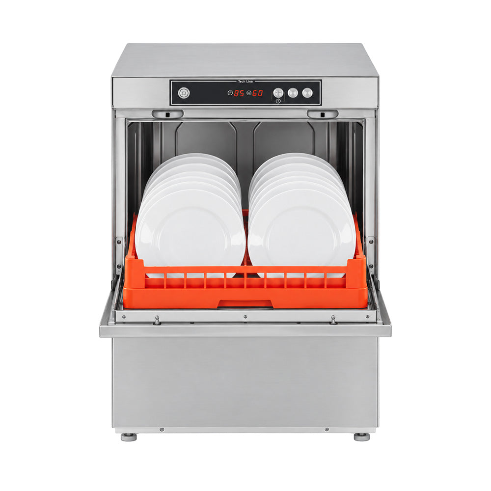 Asber GE-500BDD Tech Line Underbench Dishwasher - front view with door open