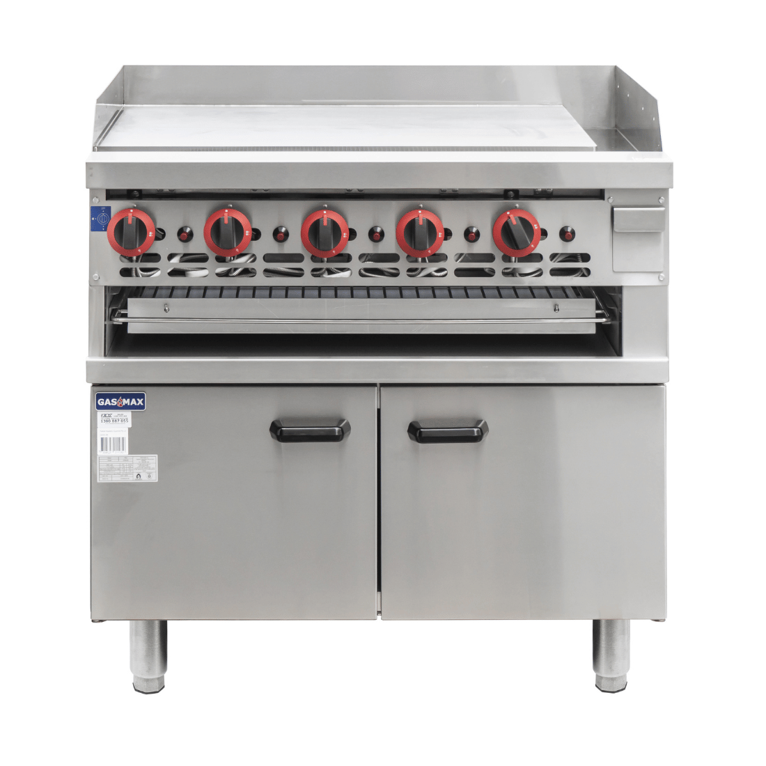 Gasmax GGS-36 - 900mm Gas Griddle and Toaster with Cabinet