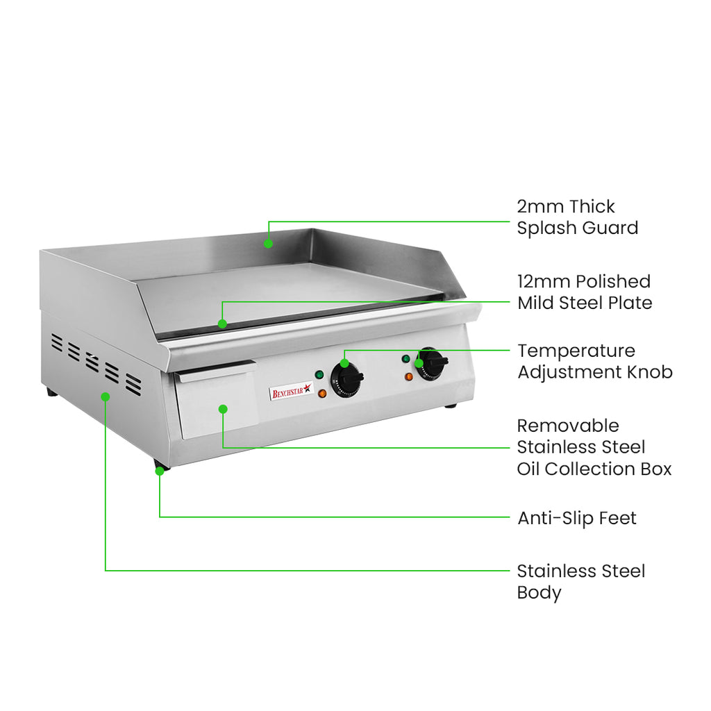 Benchstar GH-610E - Electric Griddle, 610mm, 12mm Steel Plate - image 3
