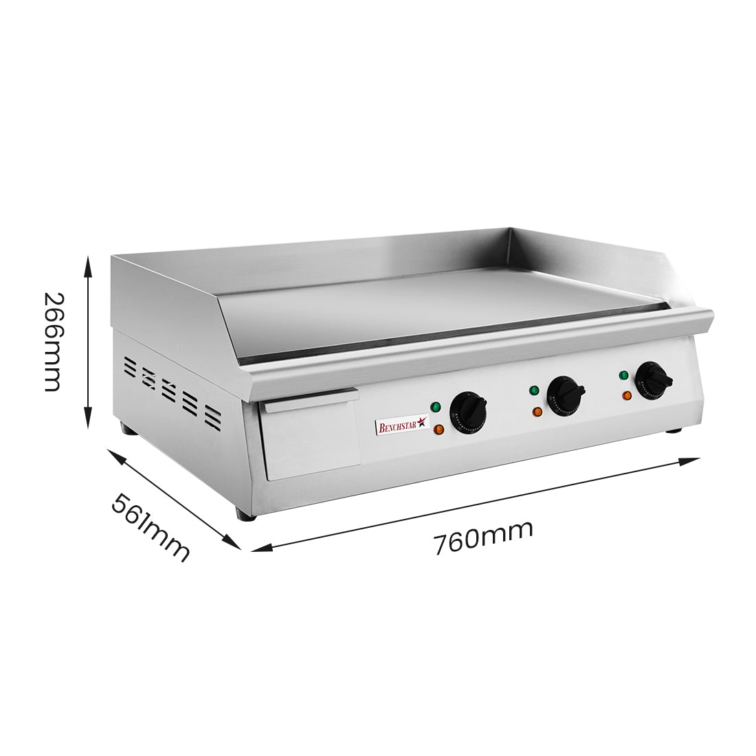 Benchstar GH-760E - Electric Griddle, 760mm, 12mm Steel Plate, 3 Phase - image 2