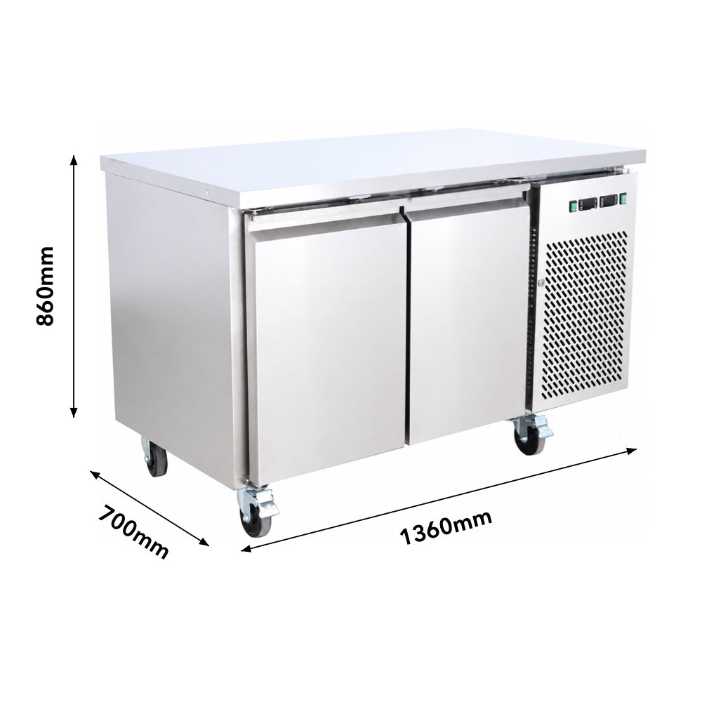 FED Thermaster GN2100DT - Double Door Dual Temp GN Counter Fridge Freezer 1360mm - image 2