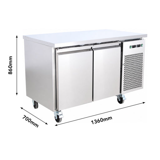 FED Thermaster GN2100DT - Double Door Dual Temp GN Counter Fridge Freezer 1360mm - image 2