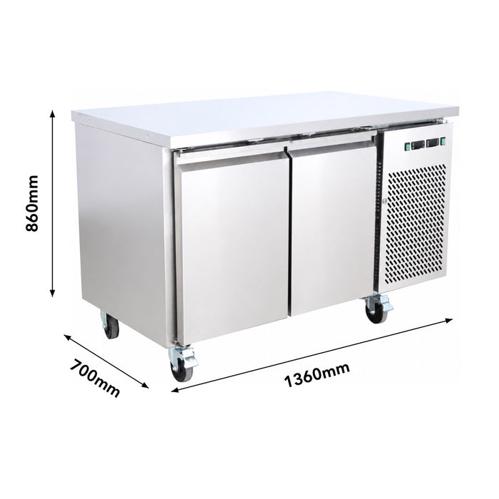 FED Thermaster GN2100DT - Double Door Dual Temp GN Counter Fridge Freezer 1360mm - image 2