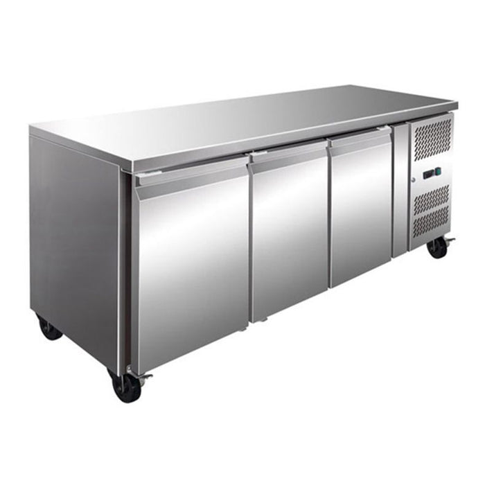 FED Thermaster GN3100BT - TROPICALISED 3 Door Gastronorm Bench Freezer