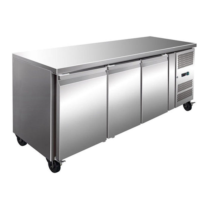 FED Thermaster GN3100TN - TROPICALISED 3 Door Gastronorm Bench Fridge