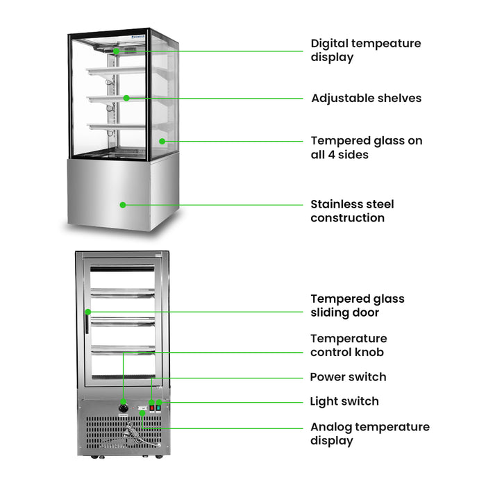 Bonvue FED H-SF820V - 600mm 3+1 Tier Heated Food Display - image 3