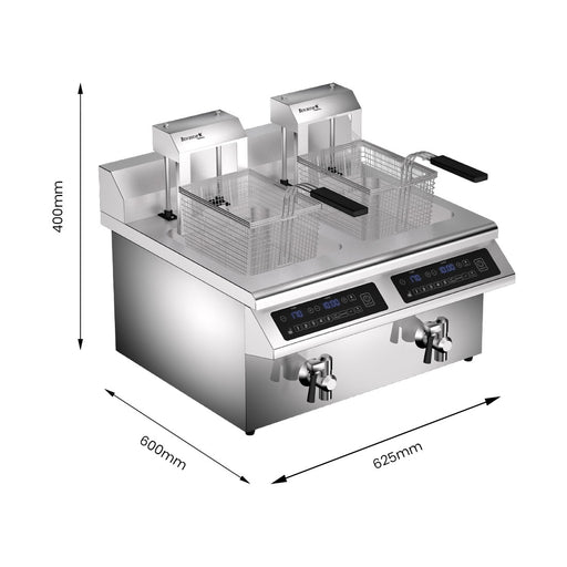 Benchstar IF7000D-AL - 2 x 8L Double Tank Induction Fryer with Auto Basket Lift - image 2