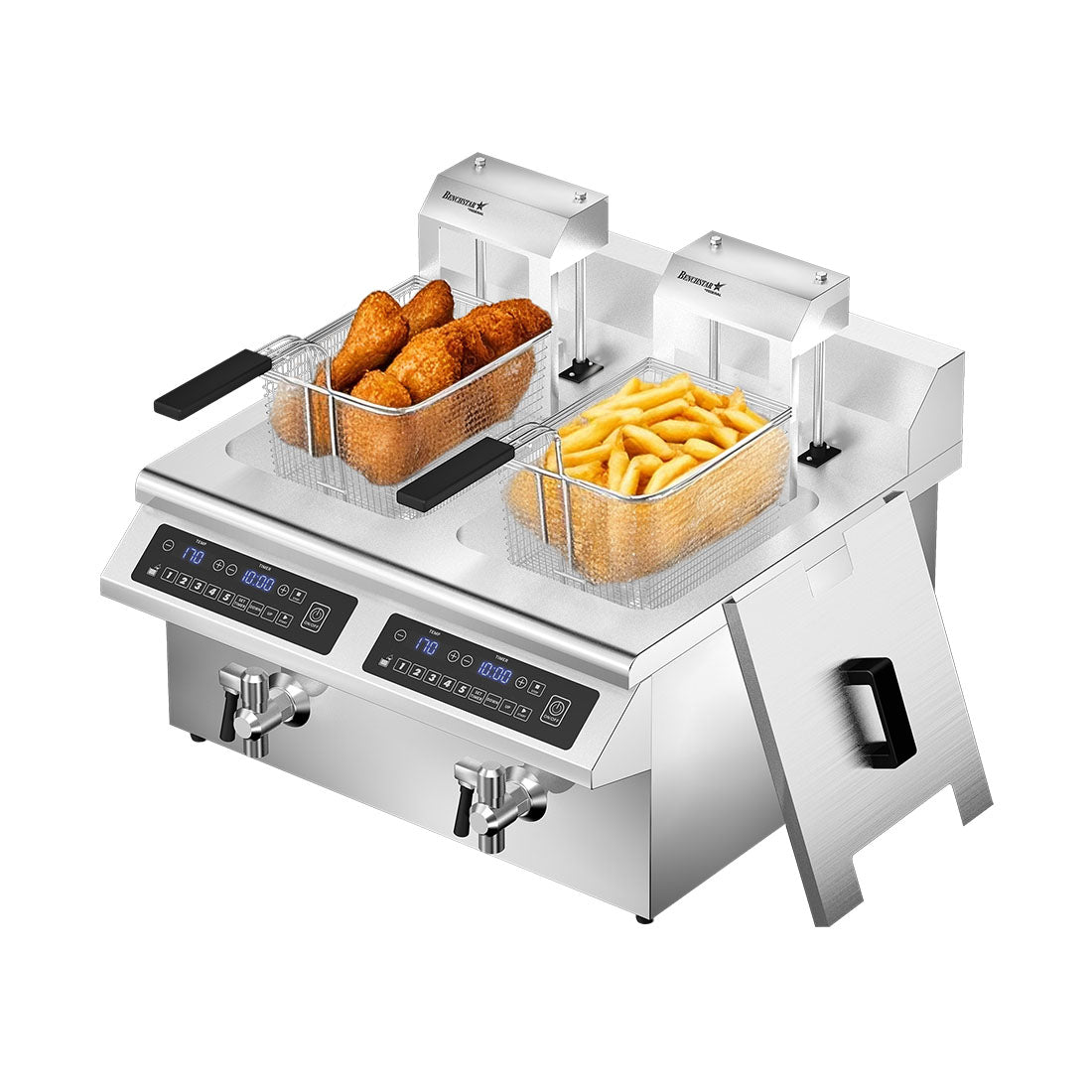 Benchstar IF7000D-AL - 2 x 8L Double Tank Induction Fryer with Auto Basket Lift - image 4