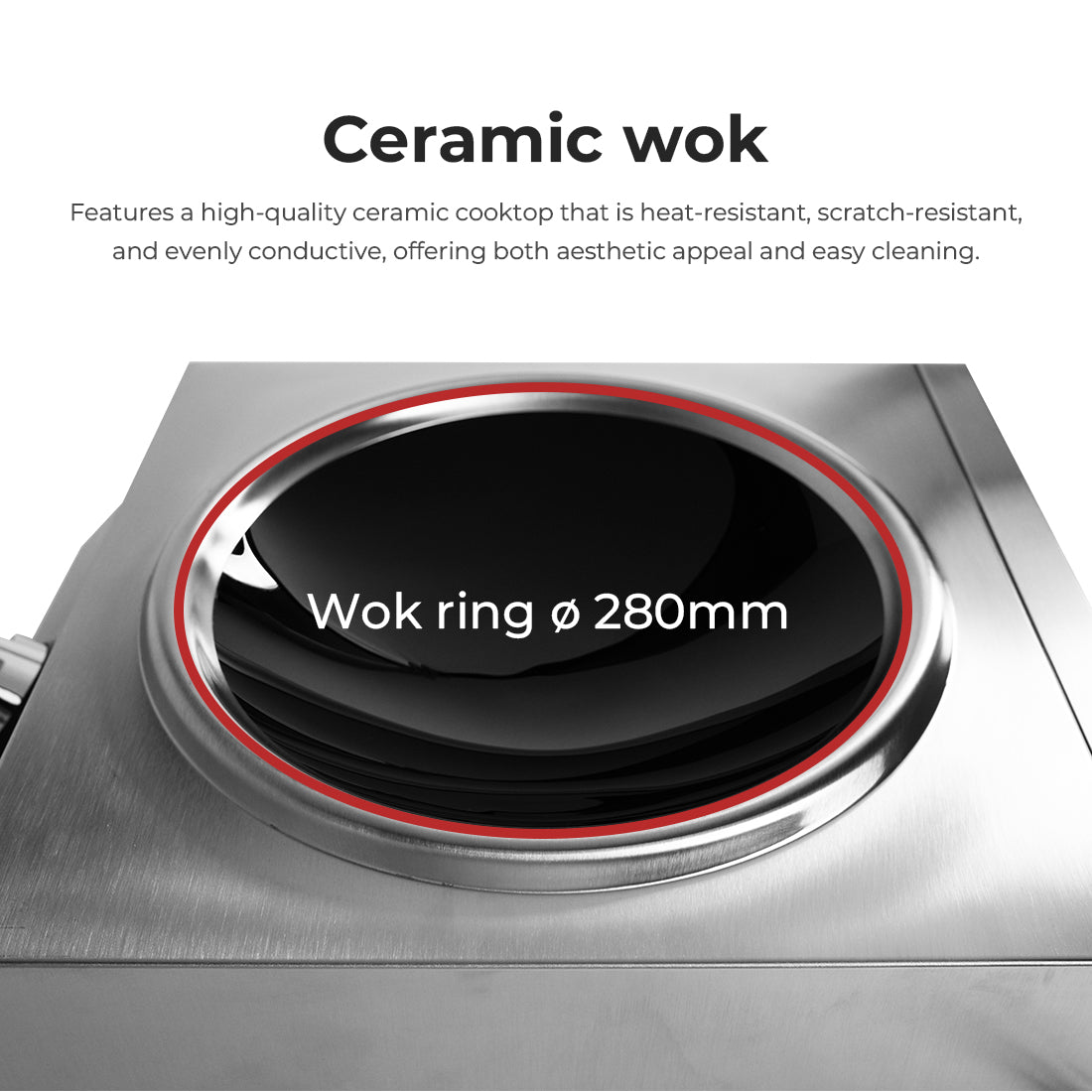 Benchstar IW500 - Ceramic Induction Wok, 5kW 3 Phase - image 4