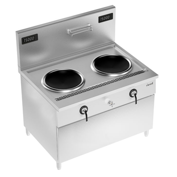 IWOK-2 - Induction Double Wok, 2 x 15kW, Freestanding