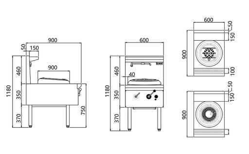 Jasper JA-1DB - Single Wok Burner Range