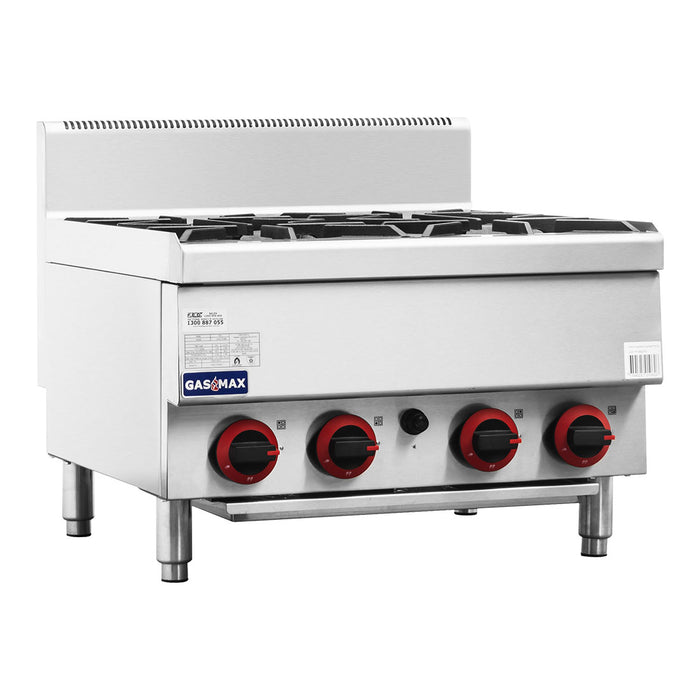 Gasmax JUS-TR-4B - Benchtop 4 Burner Gas Cooktop with Splashback