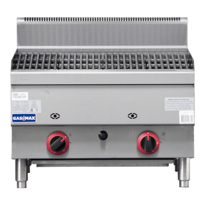 Gasmax JUS-TRH60E - Benchtop 600mm Gas Lava Rock Char Grill 2 Burner