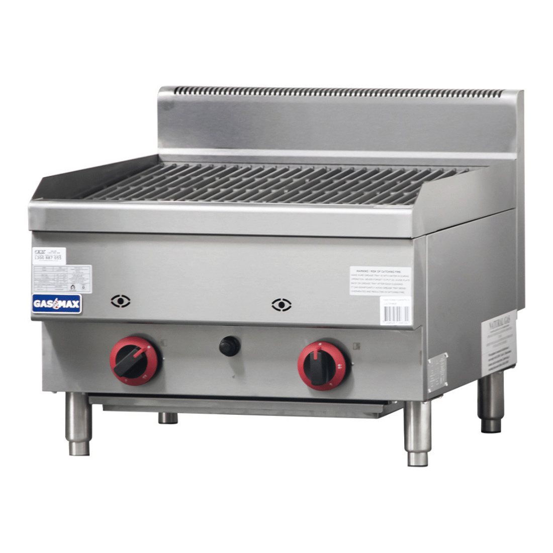 Gasmax JUS-TRH60E - Benchtop 600mm Gas Lava Rock Char Grill 2 Burner - image 3