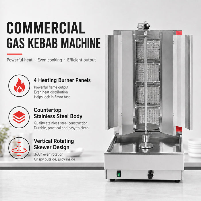 Gasmax KB-4 - 4 Burner Gas Kebab Machine 45kg - image 4