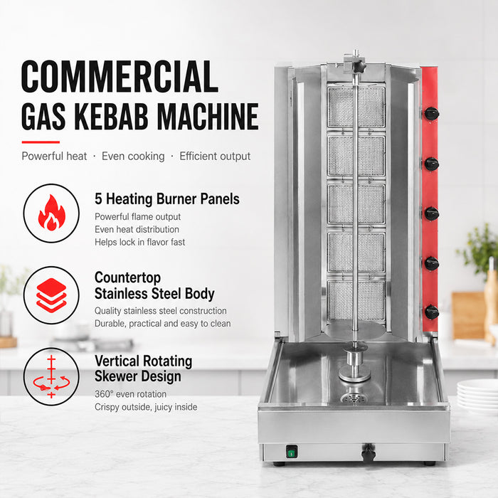 Gasmax KB-5 - 5 Burner Gas Kebab Machine 56kg - image 4