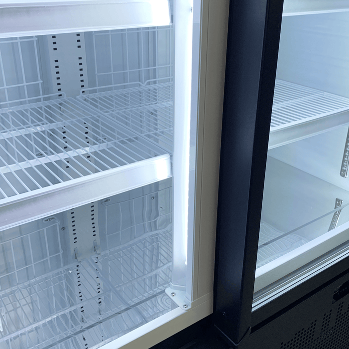 FED Thermaster LG-1000BGBM - Double Glass Door Supermarket Display Fridge Black 1117L - image 4