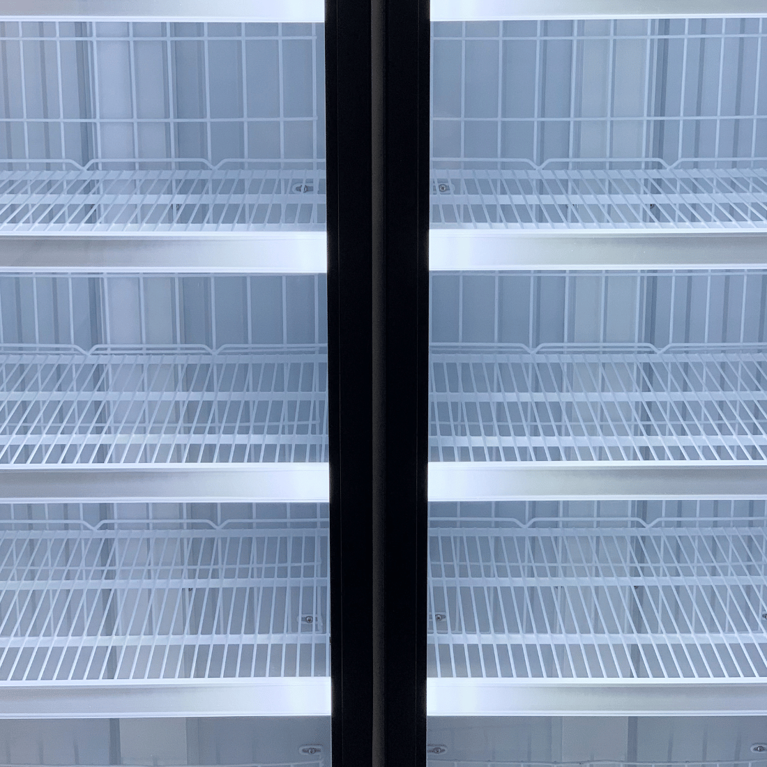 FED Thermaster LG-1000BGBM - Double Glass Door Supermarket Display Fridge Black 1117L - image 5