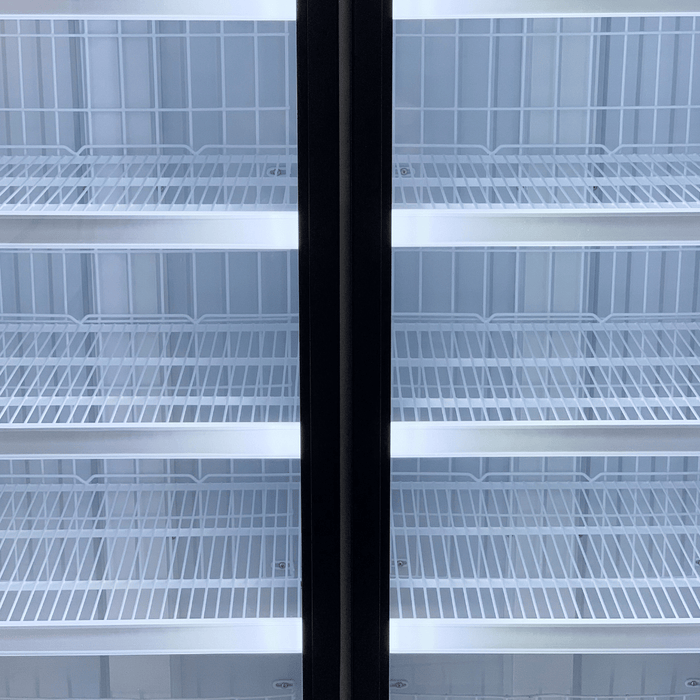 FED Thermaster LG-1000BGBM - Double Glass Door Supermarket Display Fridge Black 1117L - image 5