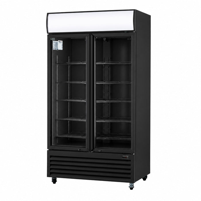 FED Thermaster LG-1000BP - Double Glass Door Upright Drink Fridge Black 885L - image 8
