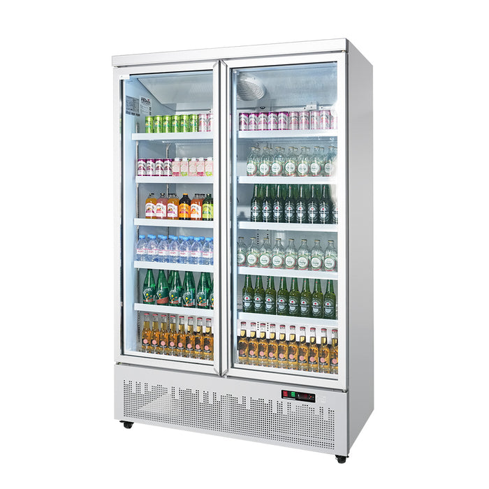 FED Thermaster LG-1000GBM - Double Glass Door Supermarket Display Fridge 1117L - image 7