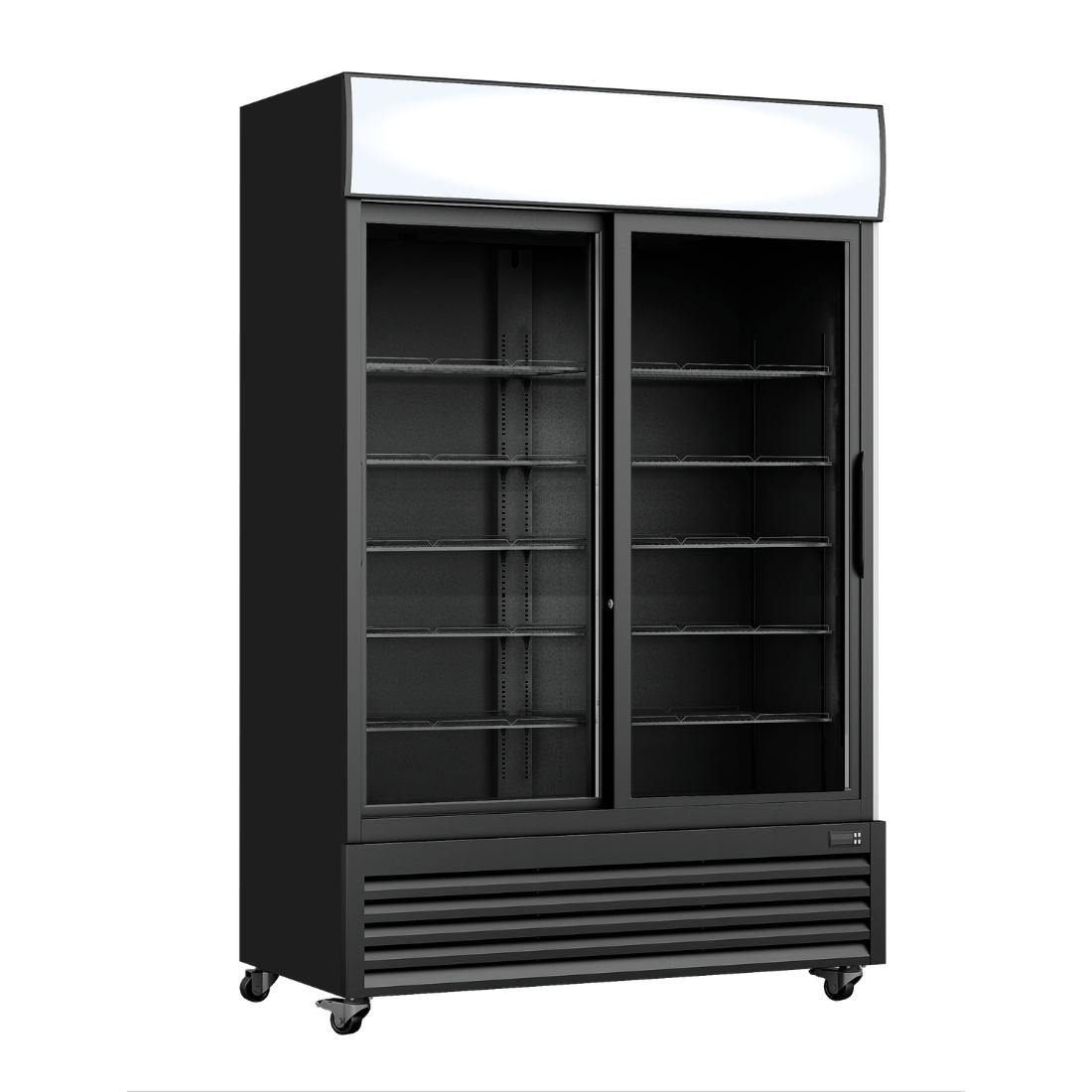 FED Thermaster LG-1000SDBP - Double Sliding Glass Door Upright Drink Fridge Black 862L