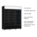 FED Thermaster LG-1203BP - Triple Glass Door Upright Drink Fridge Black 1200L - image 3