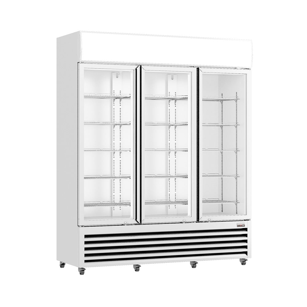 FED Thermaster LG-1203P - Triple Glass Door Upright Drink Fridge White 1200L