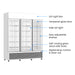 FED Thermaster LG-1203P - Triple Glass Door Upright Drink Fridge White 1200L - image 3