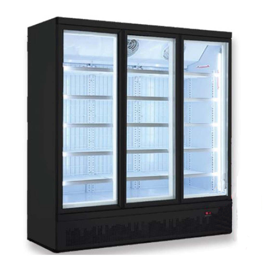 FED Thermaster LG-1500BGBM - Triple Glass Door Supermarket Display Fridge Black 1718L - image 2
