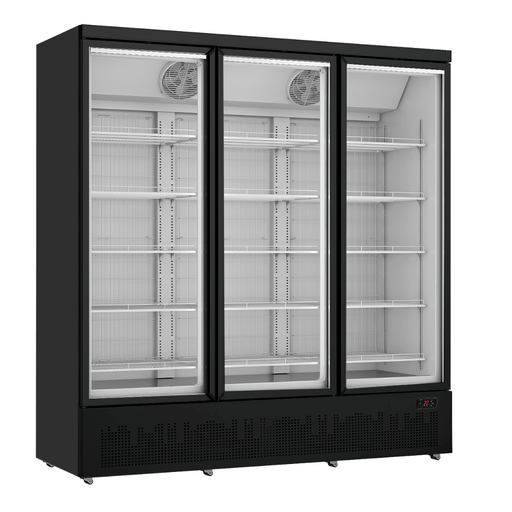 FED Thermaster LG-1500BGBMF - Triple Glass Door Supermarket Display Freezer Black 1618L - image 2