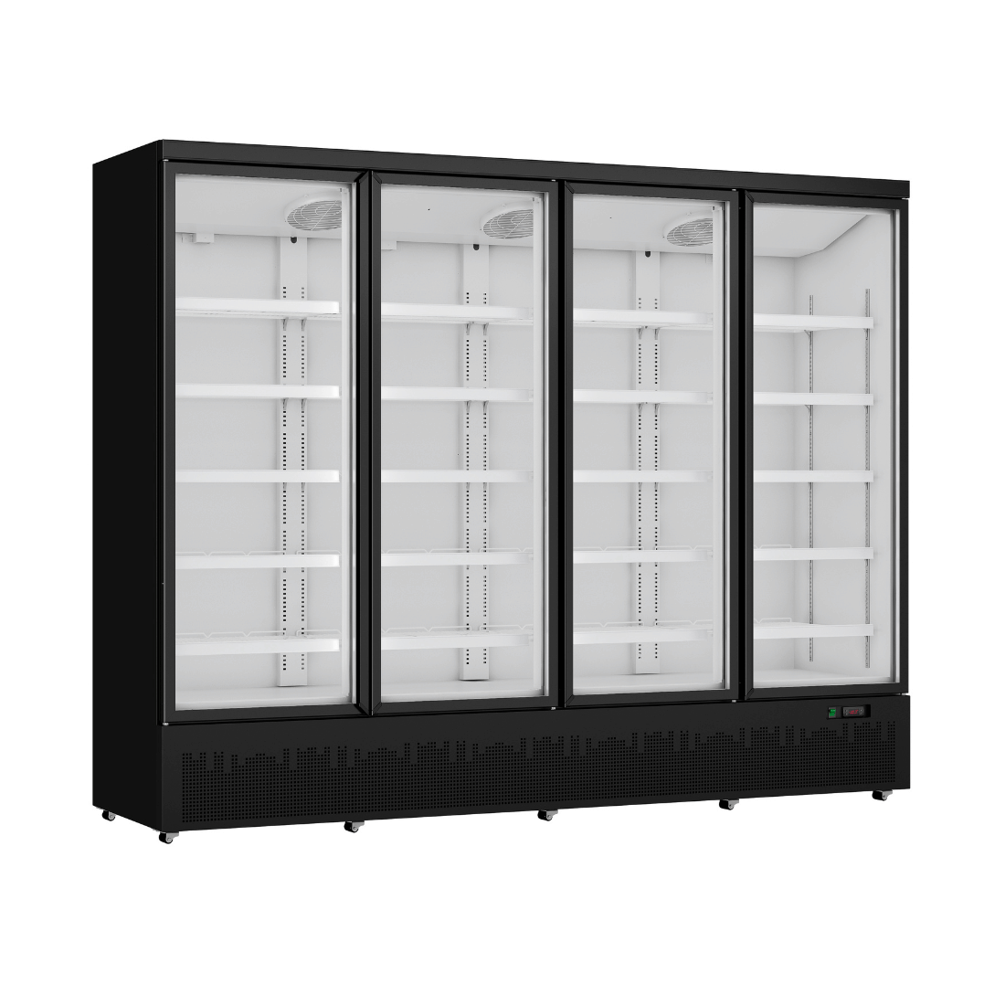 FED Thermaster LG-2200BGBM - Four Glass Door Supermarket Display Fridge Black 2319L