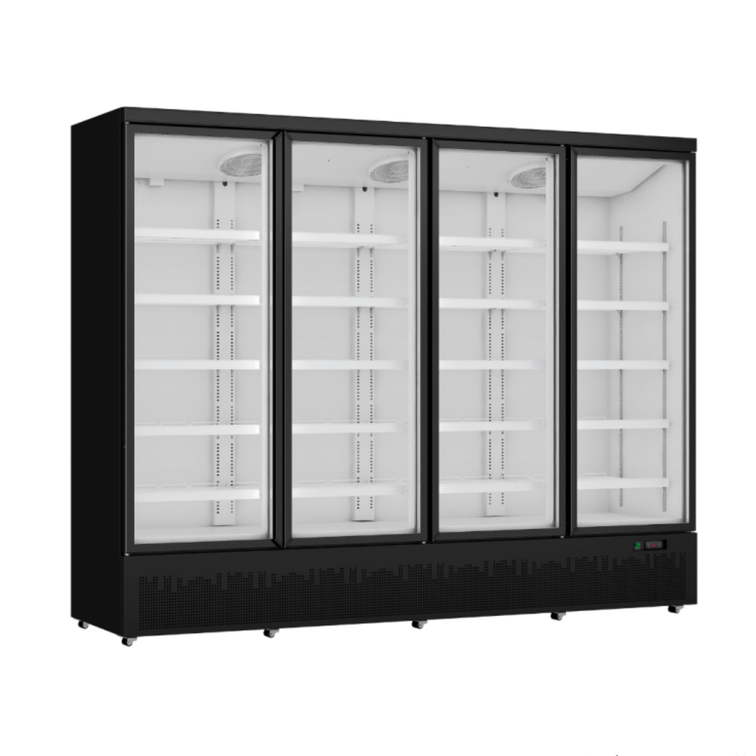 FED Thermaster LG-2500BGBMF - Four Glass Door Supermarket Display Freezer Black 2120L