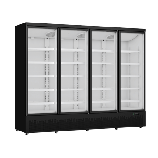 FED Thermaster LG-2500BGBMF - Four Glass Door Supermarket Display Freezer Black 2120L