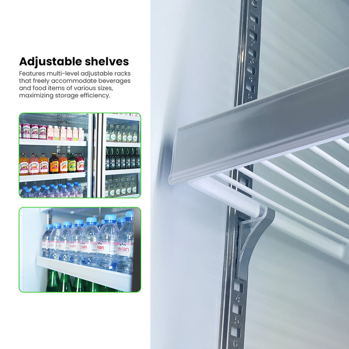 FED Thermaster LG-1000GBM - Double Glass Door Supermarket Display Fridge 1117L - image 5