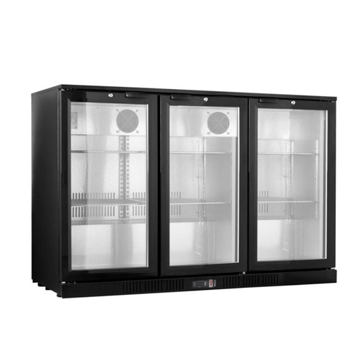 FED Thermaster LG-330TD - Triple Heated Glass Door Bar Fridge Black 293L