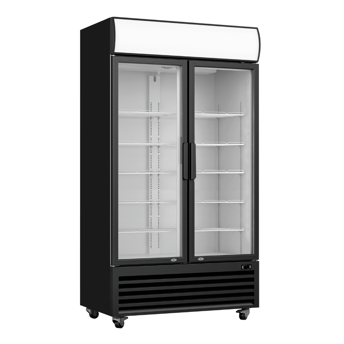 FED Thermaster LG-580BP - Double Glass Door Upright Drink Fridge Black