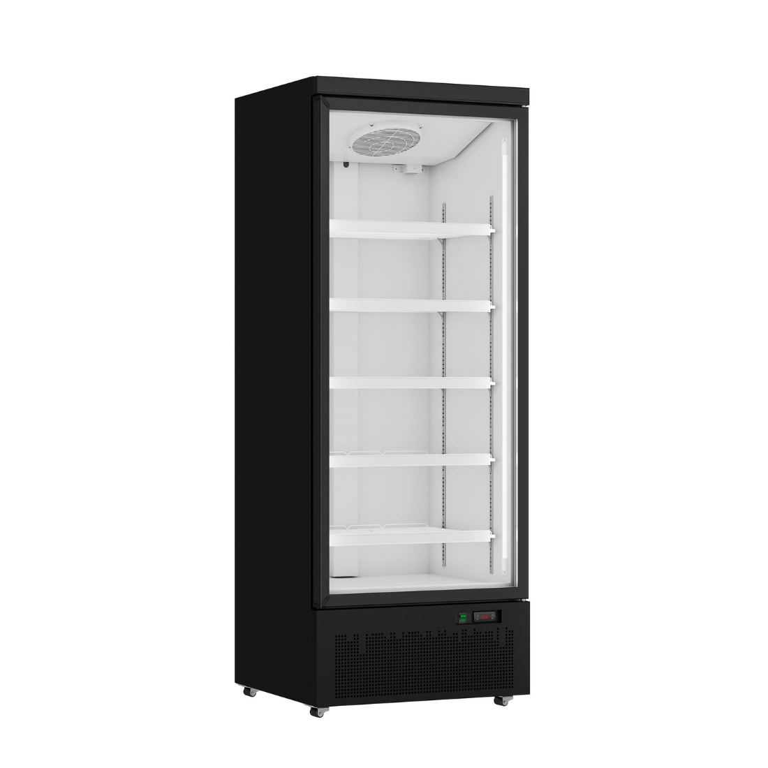 FED Thermaster LG-600BGBM - Single Glass Door Supermarket Display Fridge Black 636L