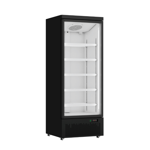 FED Thermaster LG-600BGBM - Single Glass Door Supermarket Display Fridge Black 636L