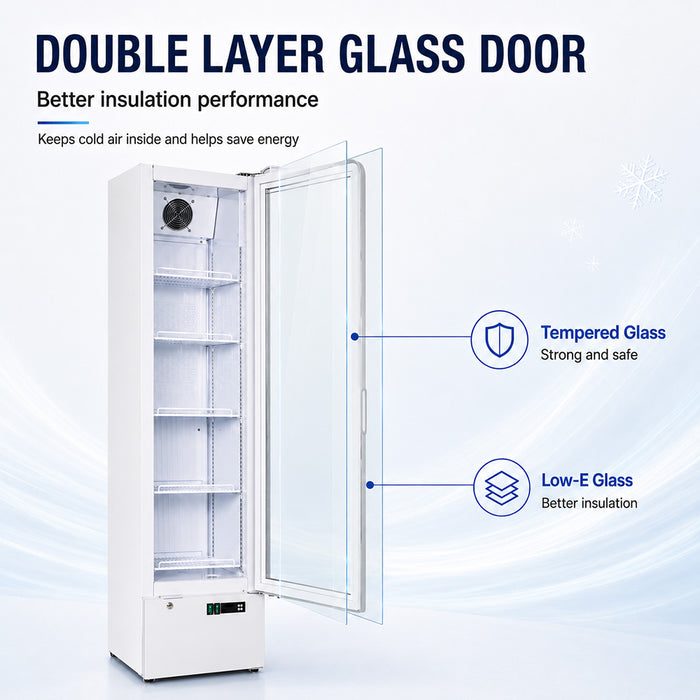 FED Thermaster LG166FA - SlimFit Glass Door Upright Drink Fridge 166L - image 6