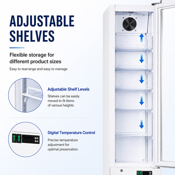 FED Thermaster LG166FA - SlimFit Glass Door Upright Drink Fridge 166L - image 7