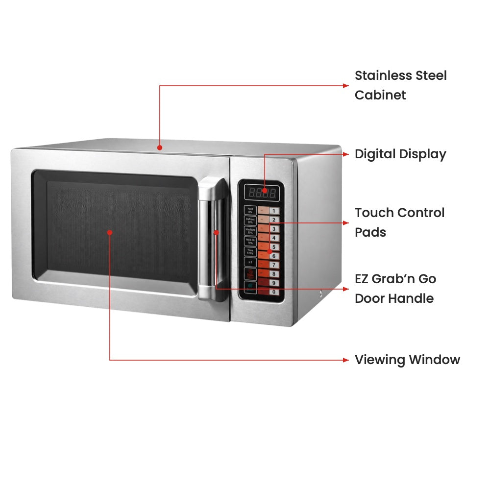 Benchstar MD-1000L - 25L Stainless Steel Commercial Microwave, 1000W - image 3