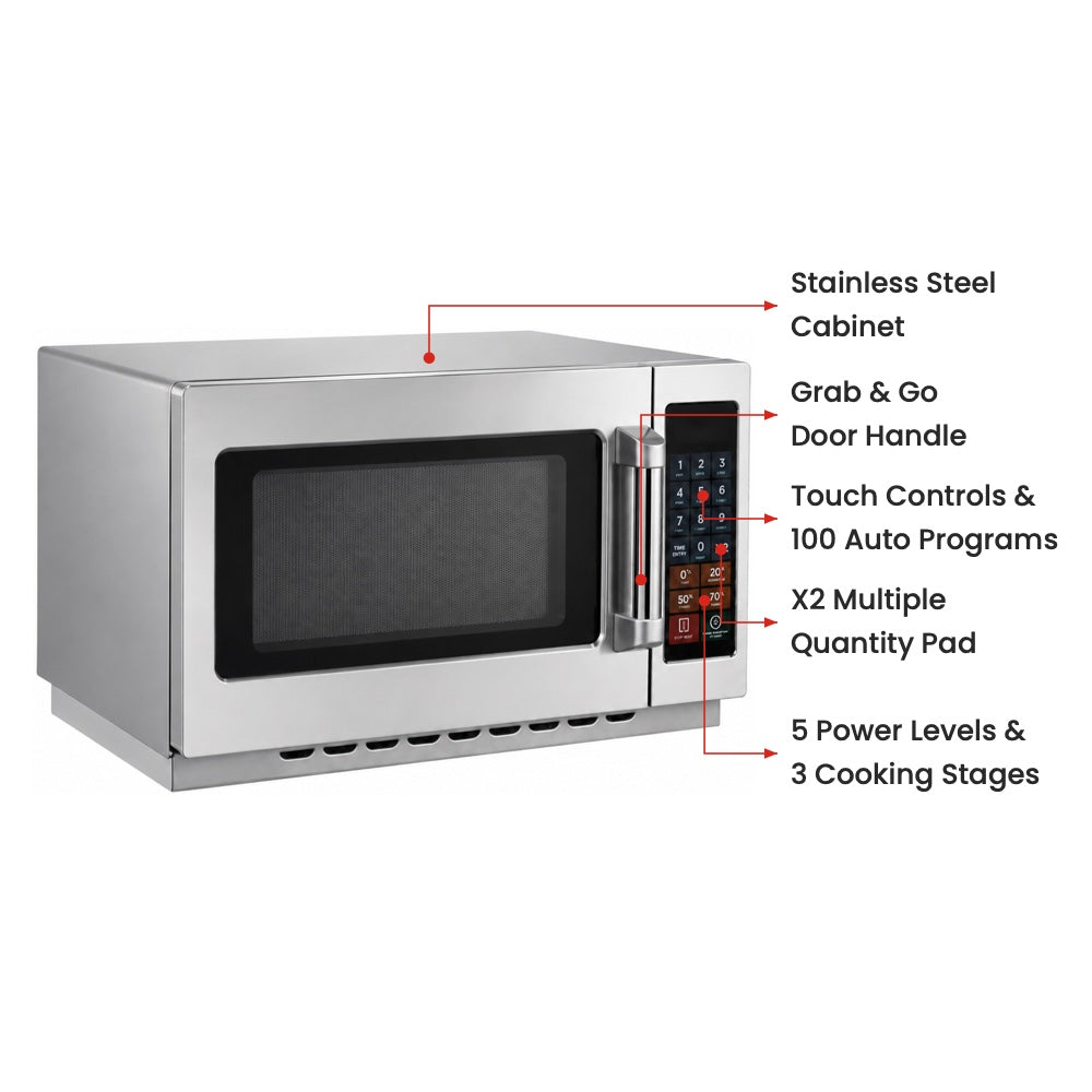 Benchstar MD-1400 - 34L Stainless Steel Commercial Microwave, 1400W - image 3