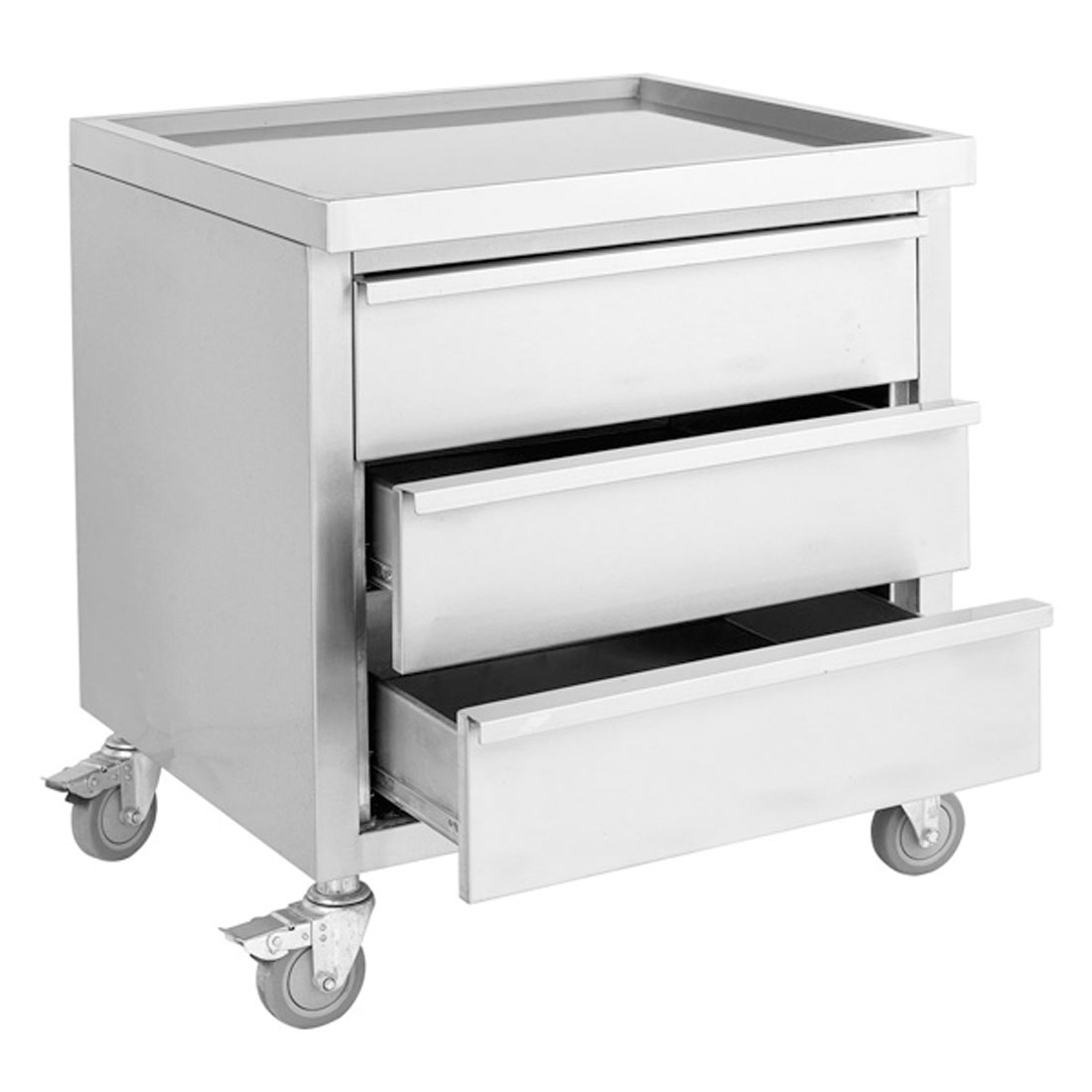 Modular Systems MDS-6-700 - Stainless Steel Mobile Work Stand with 3 Drawers 700 x 600mm